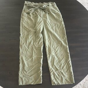 Express Ankle High Waist Paper Bag top Tie-Waist Trousers